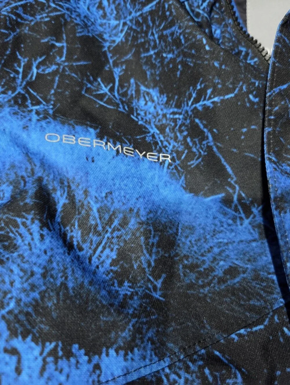 Obermeyer Electric Blue and Black Kids Hooded Jacket Size XL New